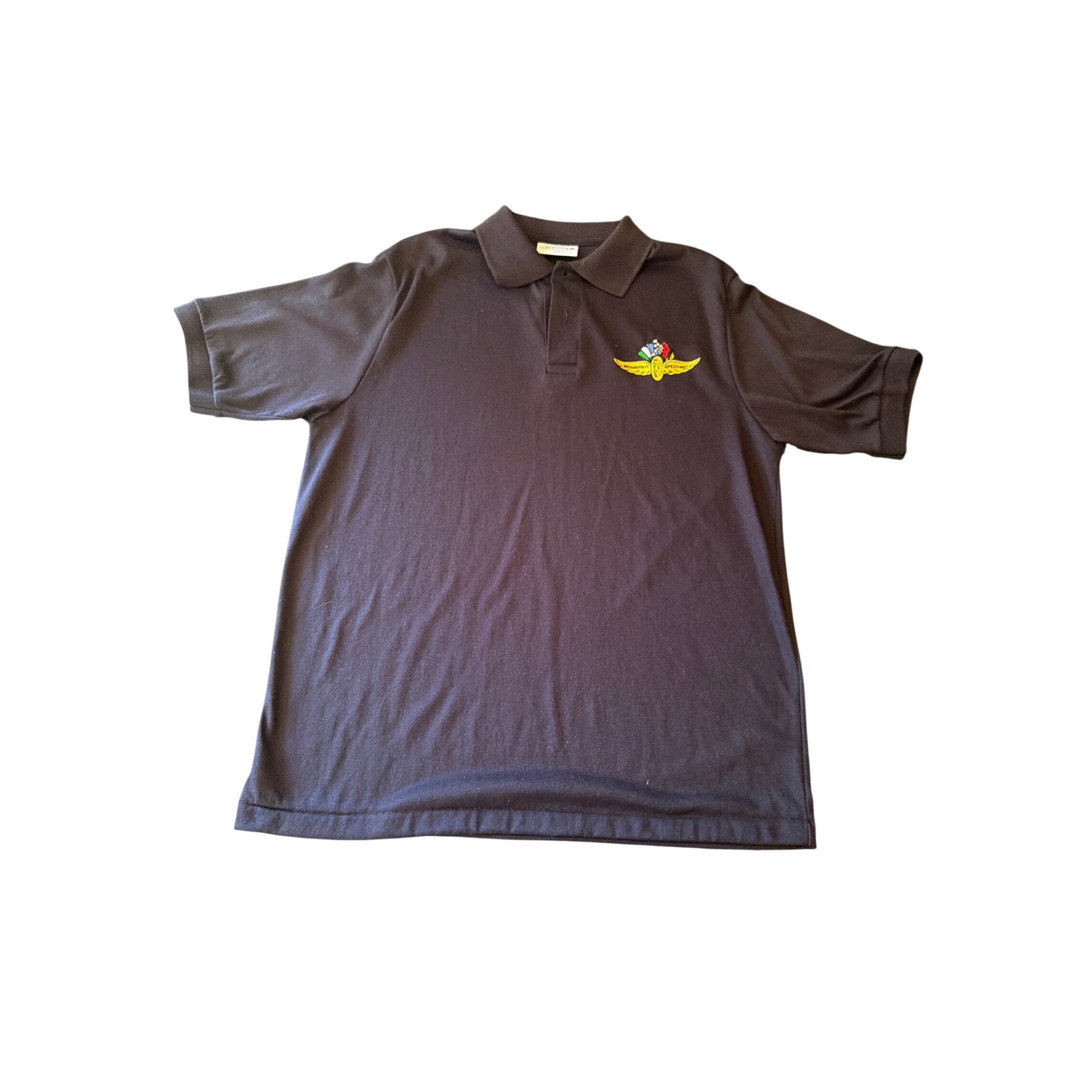 Crystal Springs Polo Shirt Black Indianapolis Motor Speedway 9101 Made In Usa L